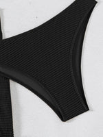 2026 New Sexy Bandeau Bikini Women Metal Water Droplet Ornament Push Up Mesh Skirt 3 Piece Swimsuit Beach Bathing Suit Swimwear