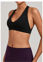Sports Bra Gathered Neck Hanging Style Backless Tight Yoga Bra Women's Top Fitness Outdoorsports Pilates Training Gym Workout