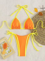 2026 Sexy Contrast Color Separates Micro Bikini Women's Swimsuit Female Swimwear Mini Thong Bikinis Set Two-piece Bathing Suit