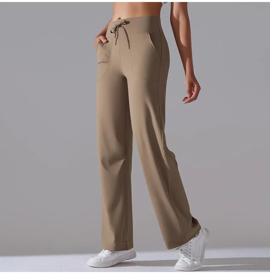 New Yoga Straight Leg Sweatpants Straight Leg Women's Loose Tracksuit Pants Wide Leg Outdoor Gym Running Casual Tracksuit Pants