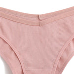 3PCS Women Cotton Panties Female Sexy Intimates Low Rise G-String Thongs Ladies Bikini Girl Solid Color Underwear Soft Lingerie