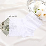 3Pcs Women Lace Boyshort Panties Low-Rise Sexy Underwear Trendy Floral Underpants Female Sexy Boyshort Panties Ladies Lingerie