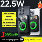 Lenovo10000mAh Magnetic Power Bank Portable Wireless Charger With Cable Fast Charging External Battery Stand For iPhone Xiaomi