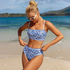 Sexy High Waist Bikini 2024 Floral Bandeau Swimsuit Female Swimwear Women Thong Bikinis Set Bather Beachwear Bathing Suit Pool test