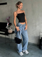 Sexy Backless Cami Top for Women Summer Solid Color Club Wear Bandage Crop Top Streetwear Y2K Clothes Camisole