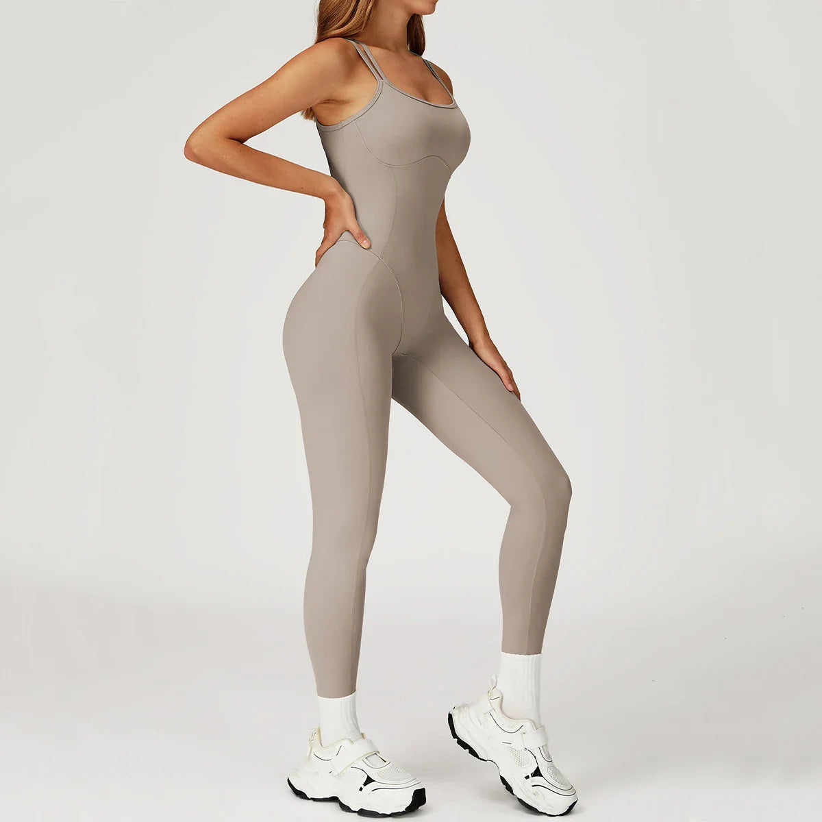 Hearuisavy Female Jumpsuit Long Elegant Sports Bodysuit Woman Gym Clothes Strappy Fitness Overalls Push Up Pilates Yoga Leotard