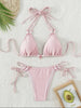 Sexy Pink Bikini 2024 Swimsuit Women White Pearl Strap Push Up Micro Swimwear Brazilian Bathing Suit Tie Side Thong Bikinis Sets test