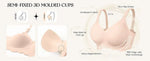 Women's Wave Jelly Seamless Bra 3/4 Cup Thin Molded Wire-Free Supportive Bra with Push-Up Comfort Solid Color Underwear Sostén