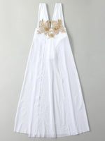 Sexy White Dress One Piece Swimsuit 2026 Women Embroidery Floral Designer High Waist Swimwear Vintage Beach Bathing Suit Bikini