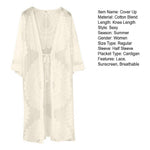 One SizeSexy Lace Up Summer Beach Cover Up Solid Color Women Beach Dress Flower Embroidery Women Clothes