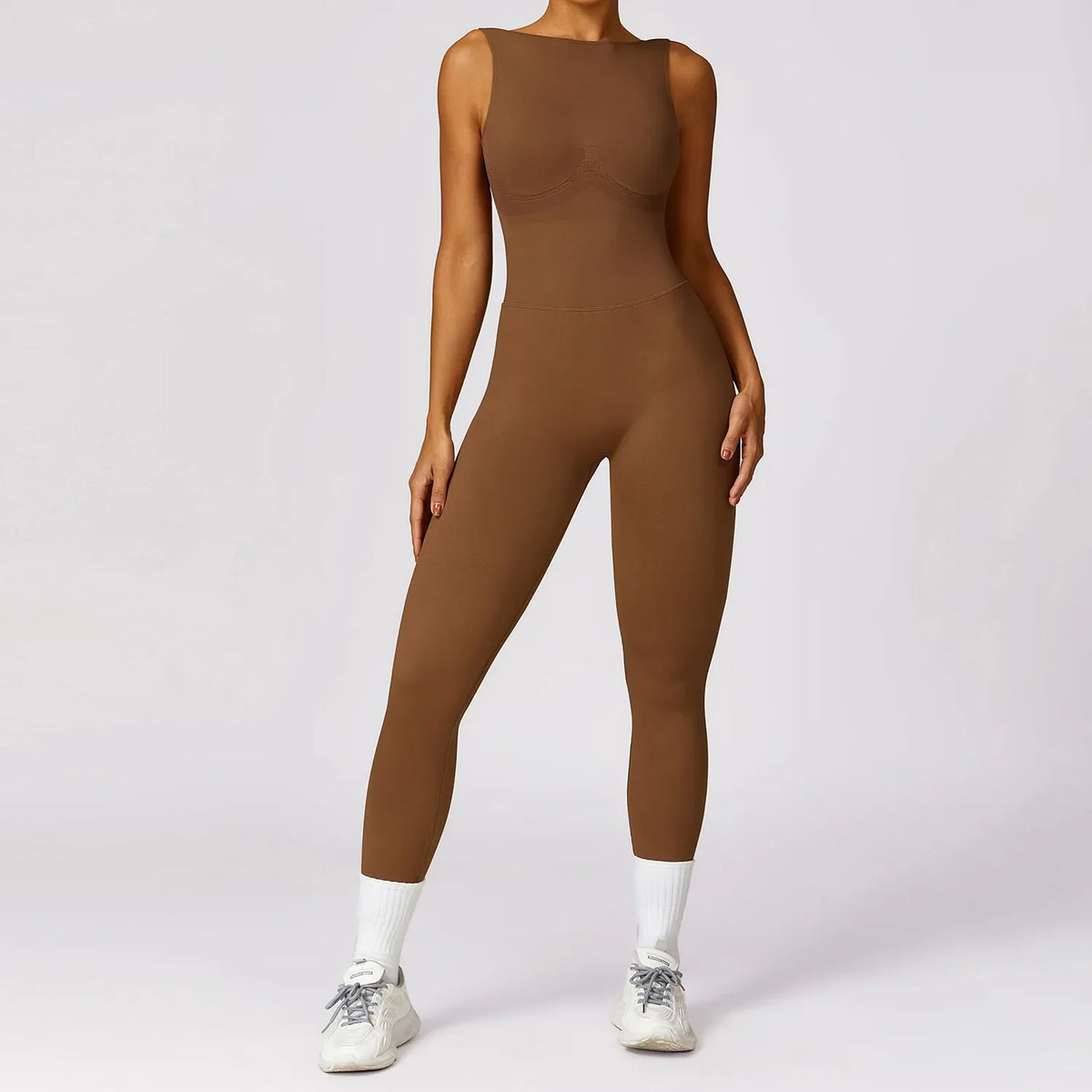 Seamless One-piece Suit Women Sports Jumpsuit Push up Yoga Suit Backless Sportswear Set Women Sleeveles Workout Bodysuits Female