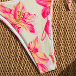 Sexy Pink Floral Print Micro Bikini 2025 Women Metal Starfish Ornament Pleate Push Up Thong Swimsuit Bathing Suit Pool Swimwear