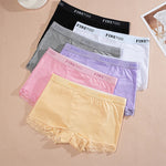 Women's Cotton Lace Boyshorts Sexy Letter Belt Breathable Boxer Panties High Waist Stretch Briefs Comfortable Sport Shorts S-XXL