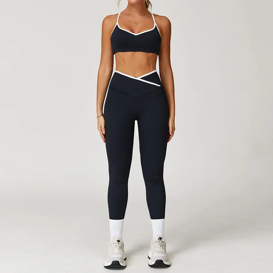 Sportswear Woman Gym Sports Bra Shorts Leggings 2 Piece Set Workout Naked Feeling Seamless Female Fitness Clothing Tracksuits