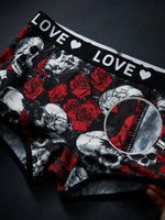 1XL-4XL Women Seamless Panties High-waisted Boyshorts Gothic Skull Soft Breathable Stretch Underwear for Women