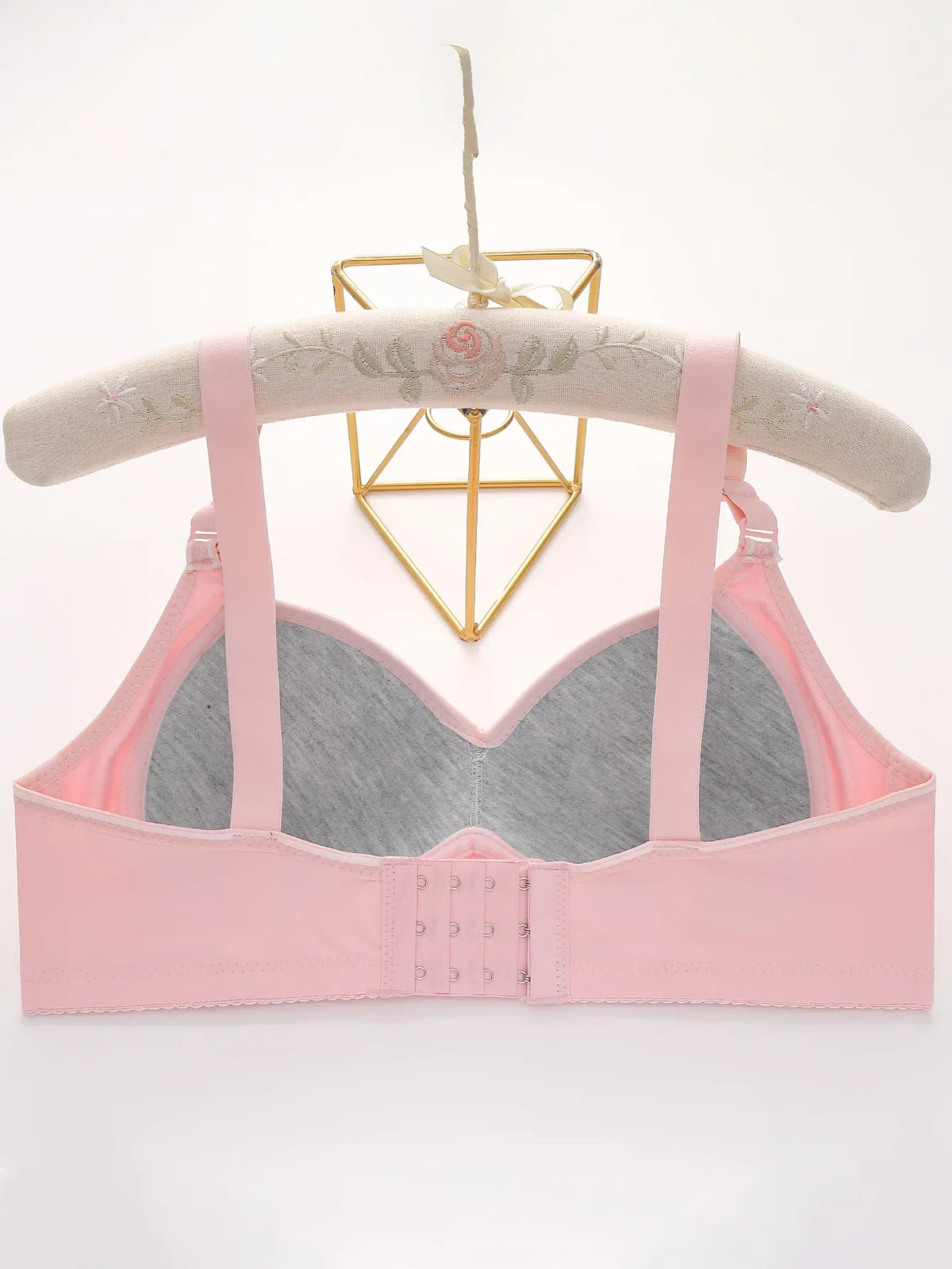 6 Pieces Color Women' Sexy Lace No Wire Bras Plus Size Adjustable Shoulders Strap T-Shirt Bra For Cup A B C D