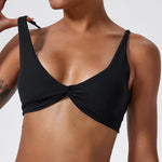 Hearuisavy Summer Sports Bra Shockproof Push Up Gym Top Women Quick-Dry Yoga Clothes Pleated Design Brassiere Workout Crop Top