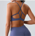 Beautiful Back Cross Back Women Bra Fitness Bra Tights Yoga Vest High Strength Shockproof Gym Sports Top Push Up With Chest Pad
