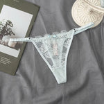 New Women's Sexy Lace Panties Adjustable Girls G-Strings .Fashionable Breathable Low WaistBriefs Shorts.with Rhinestones Thong
