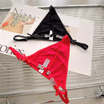 Sexy Girls Thong Women Panties Hot Metal Letter Chain G String Briefs Erotic Underwear Low Waist Female Intimates