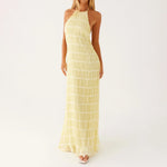 Women Ruched Cocktail Dress Elegant Party Bodycon Dresses Female Long Dress Summer Sleeveless Backless Solid Dress Vestidos