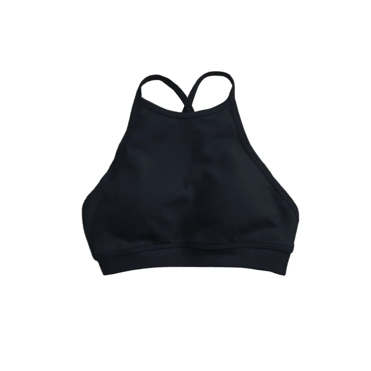 NCLAGEN Dynamic High Neck Backless Sports Bra Support Back Cross Fitness Underwear Push-up Gym Clothes Workout Sports Tank Top