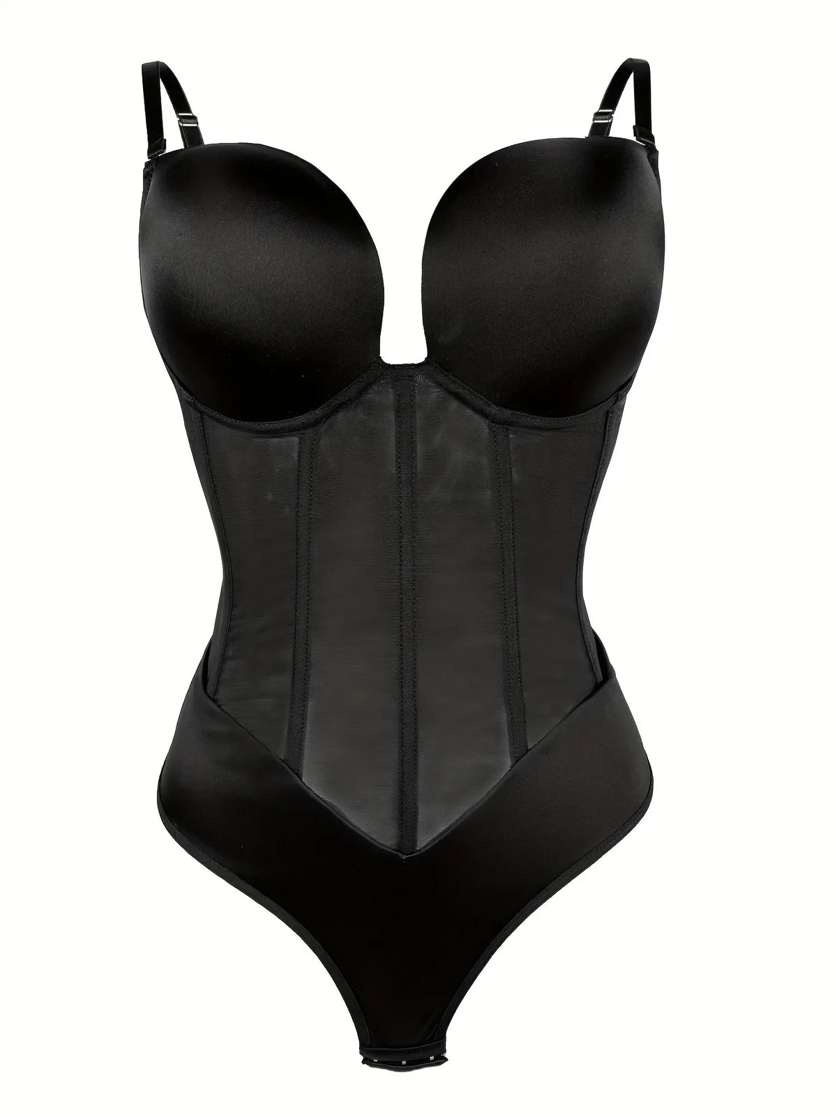 Backless Solid Low Cut Shapewear Bodysuit Tummy Control Waist Trainer Thong Slimmer Women Underwear