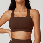 Hearuisavy Sports Bra Gym Underwear High Strength Shockproof Running Yoga Crop Top Breathable Pilates Push Up Fitness Tops Women
