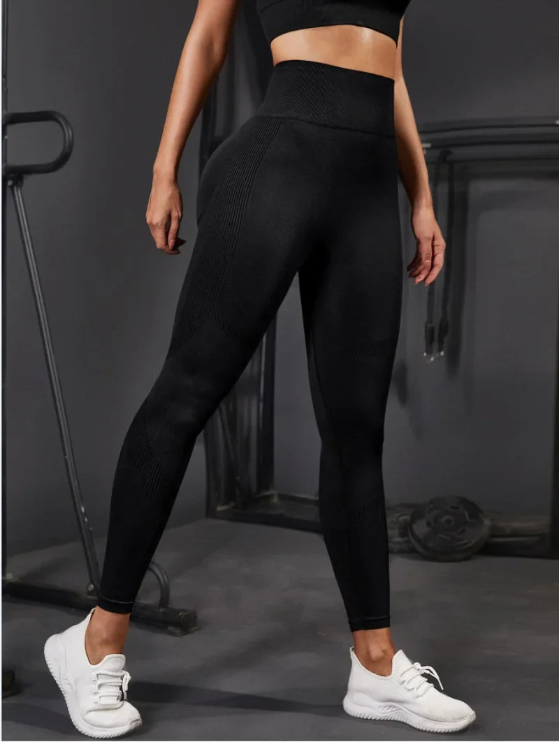 SeamlessPants With Sexy Lines Lifting Buttocks Sports Tight Pants Women's High Waisted Elastic Fitness Pants Running Yoga Pant
