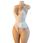 Sexy Crotchless Bra Set Women's Erotic Bodysuit Lace Hollow Bra Set Costumes Deep V Open Bra Underwea Sexy Backless Dress Women