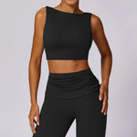 NCLAGEN Running Sports Bra Women High Support Open Back Yoga Breathable Slim Fit Fitness Pilates Tank Top With Removable Pads