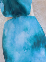Sexy Blue Tie Dye Gradient Bikini Set Women Metal Circle Ornament Push Up Long Skirt Swimsuit Beach Bathing Suit Swimwear 2026