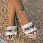 Women Slippers Outdoor Flat Designer Shoes Women Large Size Bohemian Ethnic Sandals Fashion Tassel Beach Slippers Slides Women