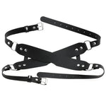Cosplay Exotic Leather Mask Women Men Games Half Face Mask BDSM Bracelet Adjustable For Couples Bondage Set Adult Toys Supplies