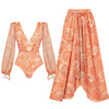 2026 Fashion Swimwear Women With Skirt Bathing Suit Summer New Ruffle Splice Print Beachwear Holiday Bikini Cover Ups Outfits test