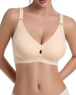 Women's Jelly Bra No Steel Ring Seamless Gathered Support 3 Pack Nylon Fabric Adjustable Shoulder Strap Invisible Cup Type