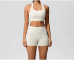 2PCS Yoga Set Gym Clothes Sportswear Women Tracksuit Fitness Tracksuit Workout Suit Sports Bra Gym High Waist Push Up Shorts