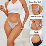3PCS Seamless Cotton Thong Women Thin Strap Low Waist High Flexibility Panties Sexy Underwear Ladies Briefs T-back Soft Women