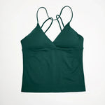 NCLAGEN Gym Yoga Tops Women Vision Twist Front Longline Top Quick Dry Thin Strap Workout Vest Push-up Pilates Fitness Tank