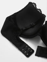 Knit Sexy Women's Thin Cup Lace Bras Lace Splicing Underwire Bra Push-Up Breathable Women's underwear