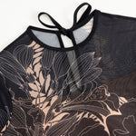 Vintage Black Floral Print One Piece Swimsuit Women Summer Long Sleeve Slim Fit Swimwear Skirt Set 2025 Holiday Bathing Suits
