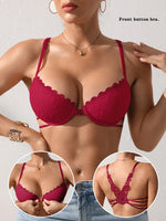 Butterfly lace Backless Style sexy bras Fashion Comfortable women's bra Front closure push-up bra