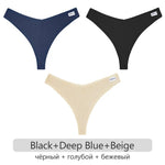 3Pcs/set Women Cotton Waffle Style G-string Panties Ladies Soft Thongs Female S-XL Low-Rise T-Back Panties Bikini Underwear 2023