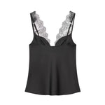 TFMLN Women Lace Splice Sexy Sling Sleeveless Tops 2026 New Fashion Deep V Neck Elegant Outfit Chic Street Casual Clothing