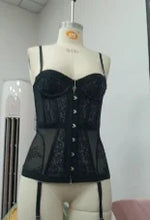 Sexy Slim Fit Corset Lace Hollow Out Sleeveless Strapless Top Lace Up Slim Fit Tops 2026 Summer Women Street Trendy Vest