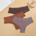 New Lace Seamless Cotton Panties Ribbed Maillard Brazilian Pants LowWaist Women Panties Breathable Girls Underwear Soft Lingerie