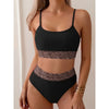 New Sexy Black High Waisted Bikinis Two Pieces Swimsuit Women Swimwear Mesh Beach Wear Sporty Padded Bathing Suits Pool Summer test