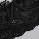 3PCS Lace See Through Bra Set Women Sexy Lingerie Underwear Halter Tops Bra and Panties Garter Intimate Sex Costumes