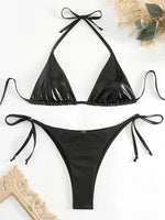 Sexy Brozing Gold Bikinis Sets Women Push Up Micro Bikini Swimsuit 2026 Brazilian Beach Bathing Suit Tie Side Triangle Swimwear