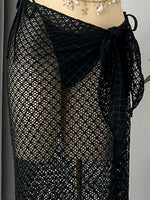 Vintage Beige Black Mesh Skirt 3 Piece Bikini Set 2026 Women Metal Chain Strap Push Up Bra Swimsuit Beach Bathing Suit Swimwear